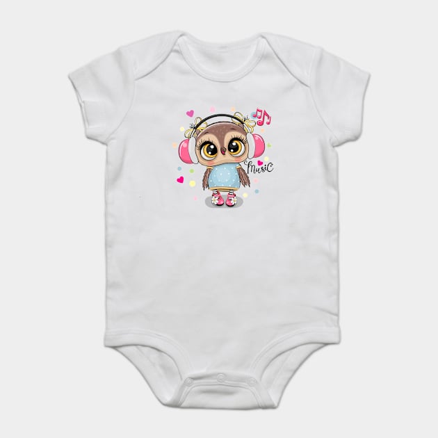 Cute Owl Baby Bodysuit by Reginast777